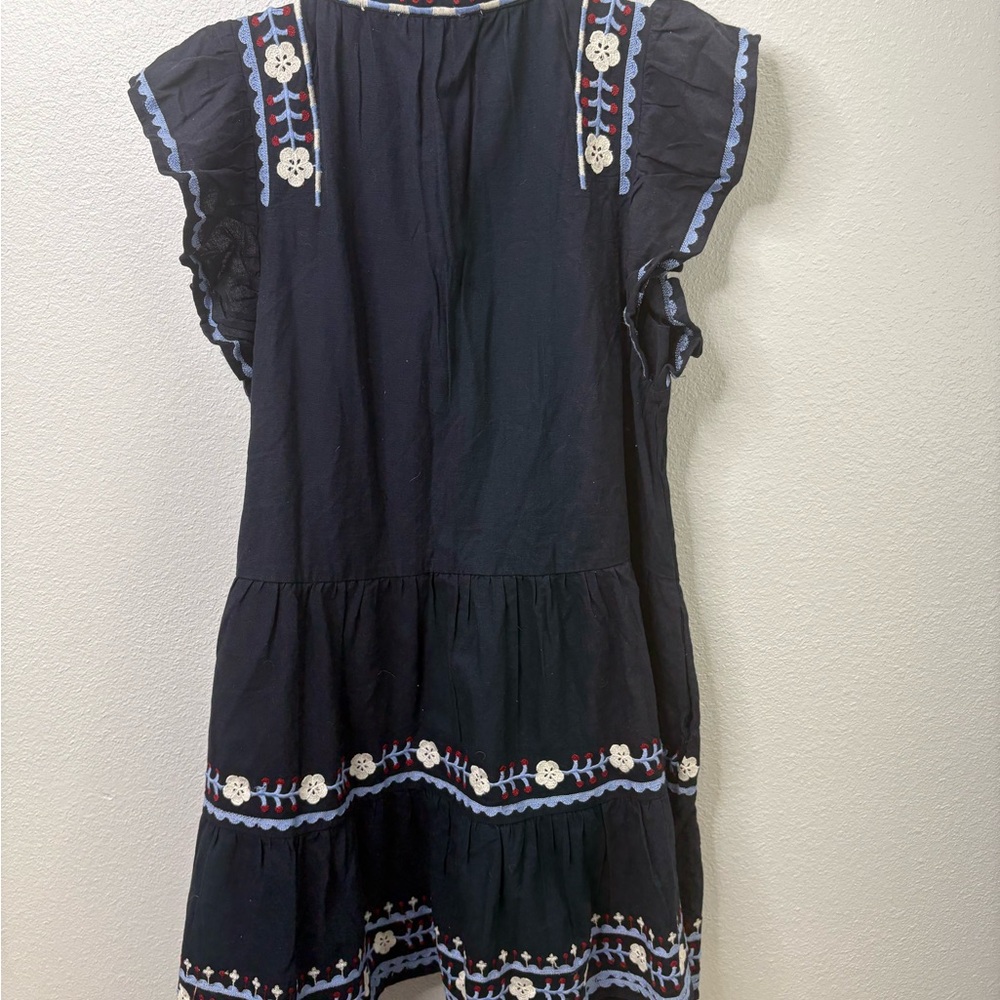 Sea New York Large Shaina Embroidery Flutter Sleeve Dress in Navy Size Large NWT - Picture 7 of 8